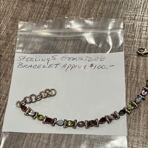 Elegant Multi-Gemstone Silver Bracelet